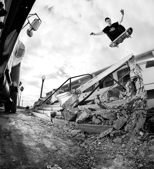 Ben Fisher catches air at Belmont Pool in one of the last photos taken before it was torn down. Photo by Jacob Messex.