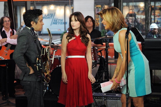 Zooey Deschanel and her band, Her & Him, with Hoda. Photo by  Bryan Bedder, NBC.