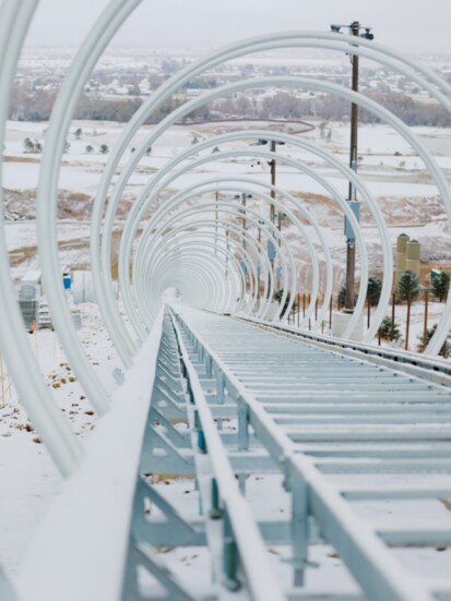 View from Conveyor Lift at Hoedown Hill, Under Construction Photo Credit: Everett Bowes