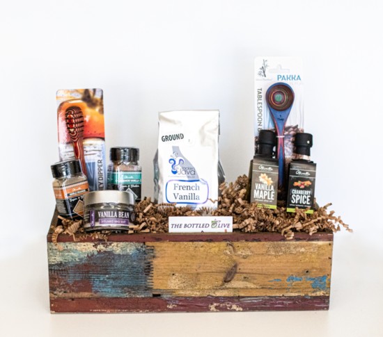 Coffee gift basket, $35 - $150, The Bottled Olive, Centerra Loveland, www.thebottledolive.com