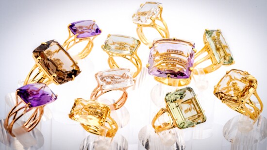 For Her: Custom Designed Rings with Natural Gems and 14K Gold Vermeil