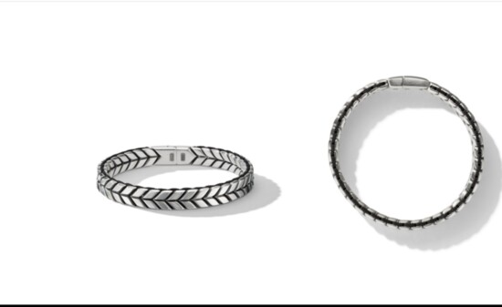 For Him: A David Yurman sterling silver chevron bracelet sold at Lux Bond & Green