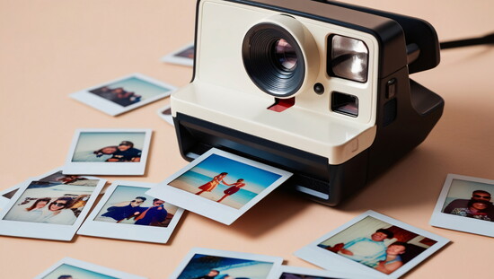 Instant camera with albums to create a year of memories together