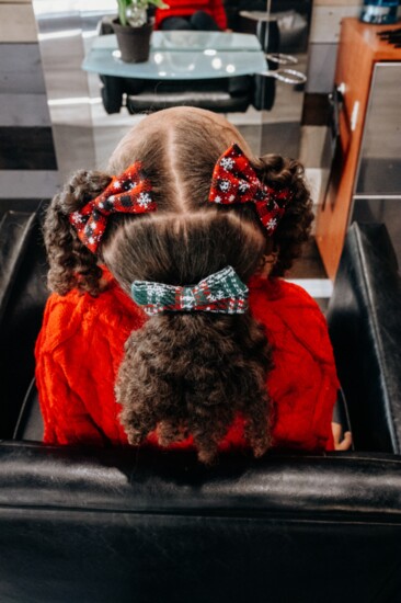 Three braids can turn into three crimped ponytails.