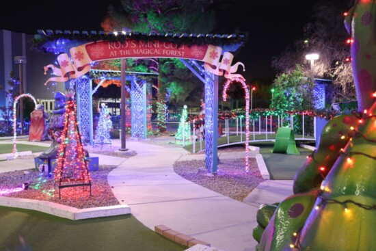 Play putt-putt surrounded by sparkling lights at The Magical Forest 