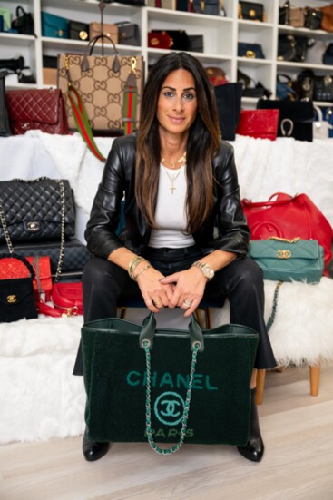 Christina Yono showing Chanel Deauville Tote 