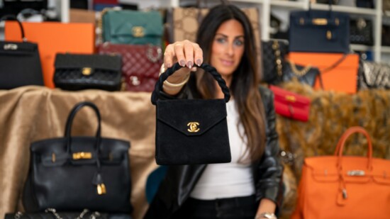 Vintage Chanel Velvet Braided Handle Bag