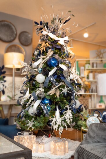 Blue + silver is a traditional holiday color scheme that matches many home interiors. 