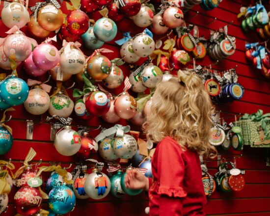 Shop the giant Santa Claus Christmas Store for ornaments.