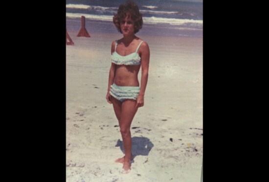 Louise Routzahn on Daytona Beach in 1964