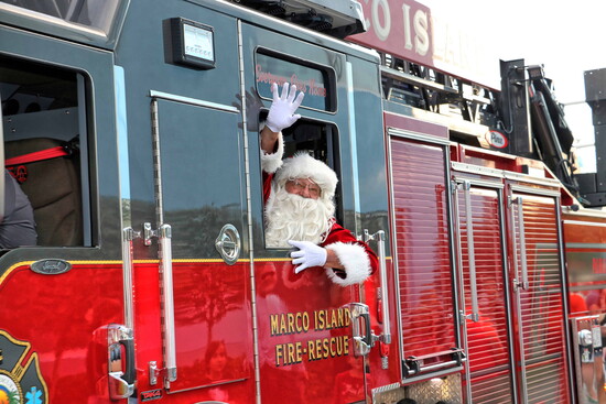 Santa escorted by Marco Island Fire Department