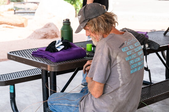 Blankets of Hope and Bombas Socks get distributed during mobile outreach