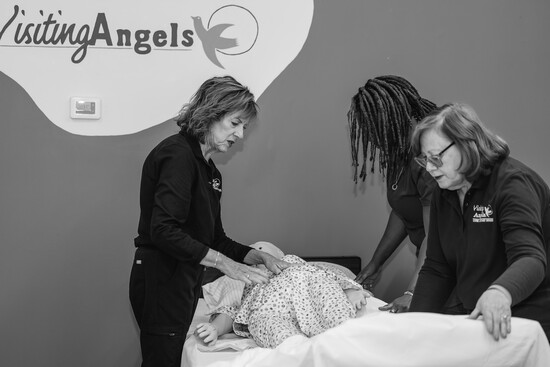 Visiting Angels caregivers at work. Photo Credit: Kerry Dietz.