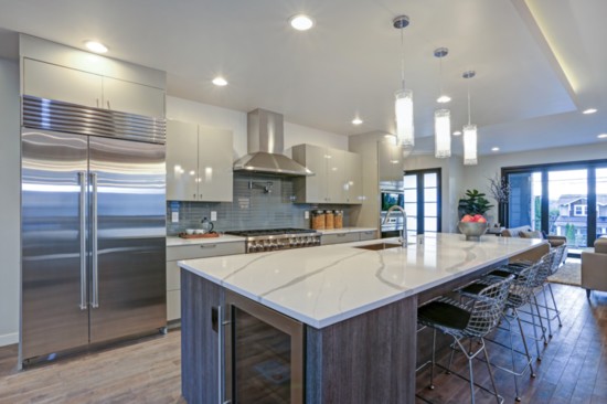 This homeowner chose white quartz countertops. 