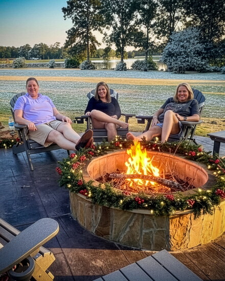 Rachel, Katy, and Chastity at Story Built Homes in Conroe, bringing local craftsmanship and holiday warmth to life.y cozying