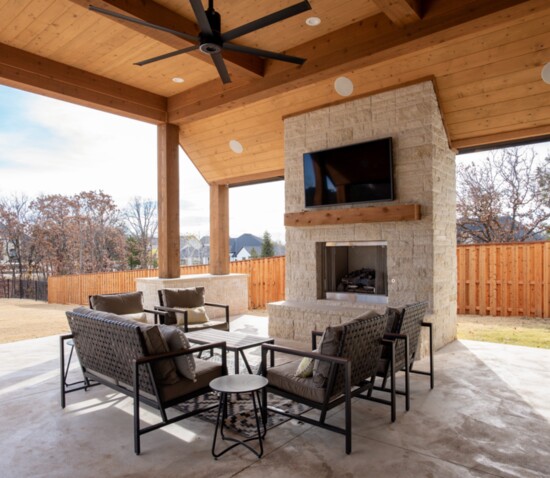 Homeowners Isaac and Kelly Spears' extensive wish list included a large, comfortable space for outdoor living. 