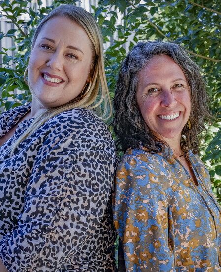 (l to r) Rooted Homes Executive Director Eliza Wilson and Mel Anderson, Rooted Homes Housing Access Director.