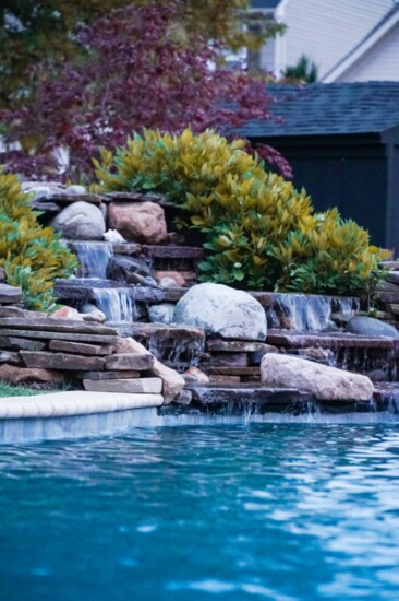 The homeowners, where Backyard Creations built this waterfall, said it's their favorite feature of their new backyard.  