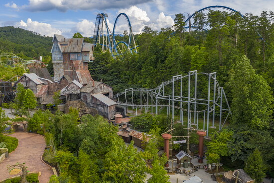 Coasters like Mystery Mine and Wild Eagle blend seamlessly into the mountain landscape. Photo by Dollywood Parks & Resorts.