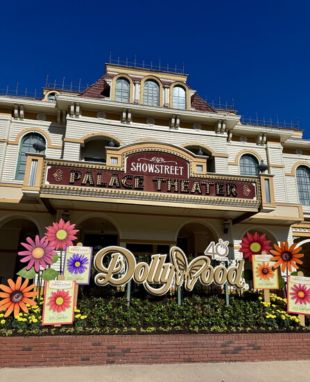 The Showstreet Palace Theater decked out for the spring Flower & Food Festival.