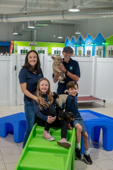 The McNaughton family at their newly opened Hounds Town of West Denver-Arvada.