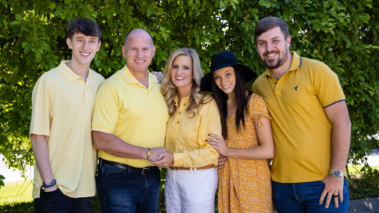L to R: Brother Hayden Pearson, Dad Stacy Pearson, Mom Pam Pearson Mom, Sister Hadley Pearson, and Nat Hubert (Haley's husband)