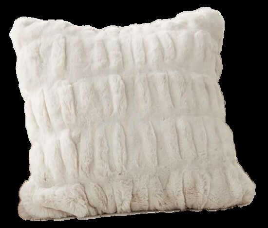 Ivory Faux Fur Ruched Pillow Covers - Faux fur add warmth and great texture - $59.50