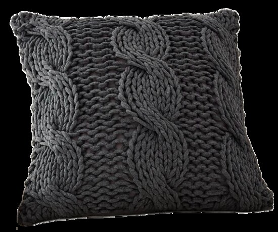 Charcoal Colossal Handknit Pillow Cover - Chunky yarn makes a statement pillow cover that’s extra stylish and extra cozy. $69.5