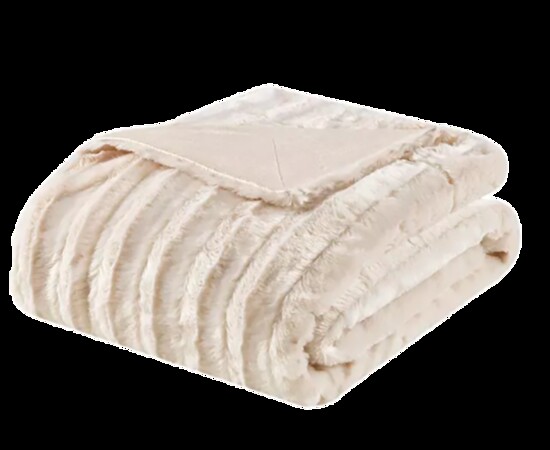 Ivory York Long Faux Fur Throw - This ultra-soft plush throw provides exceptional warmth and comfort - $29.99