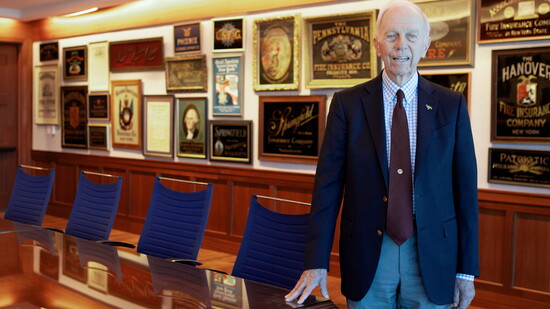 Hyatt Brown in the company's Chairman's Room. (Photo Credit: Greg Hunter)