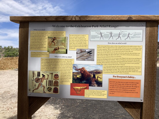 Celebration Park provides atlatl history and a throwing practice range. Try your hand!