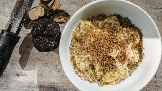 Eunice, Gnocchi with crab and truffle. 