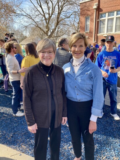 Tiffany Hall (right) with Governor Laura Kelly