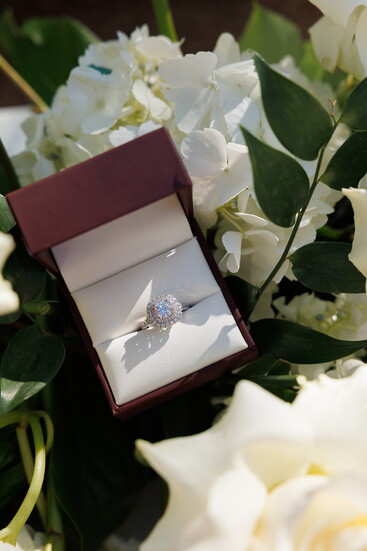 One of two beautifully-crafted rings provided by La Masters of Fine Jewelry. 