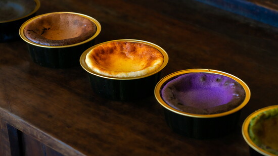 The bakery offers several flavors of burnt Basque cheesecake.