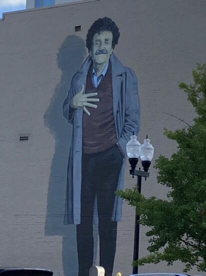 Vonnegut mural on Massachusetts Avenue