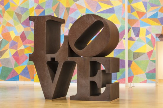 The original Robert Indiana Love Sculpture at the Indianapolis Museum of Art