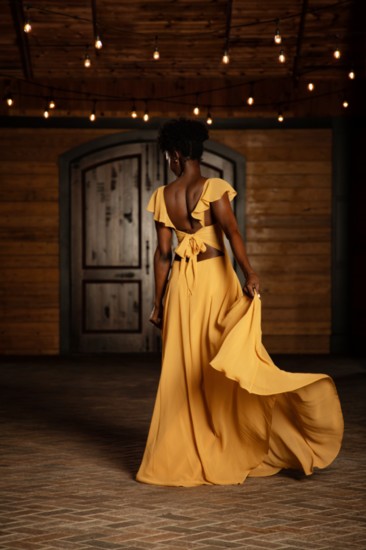 Amber Flutter Sleeve Gown - Gown Gallery