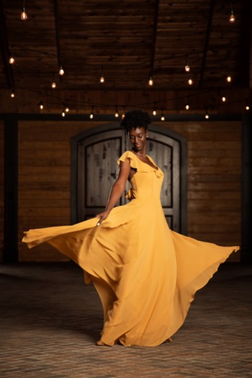 Amber Flutter Sleeve Gown - Gown Gallery