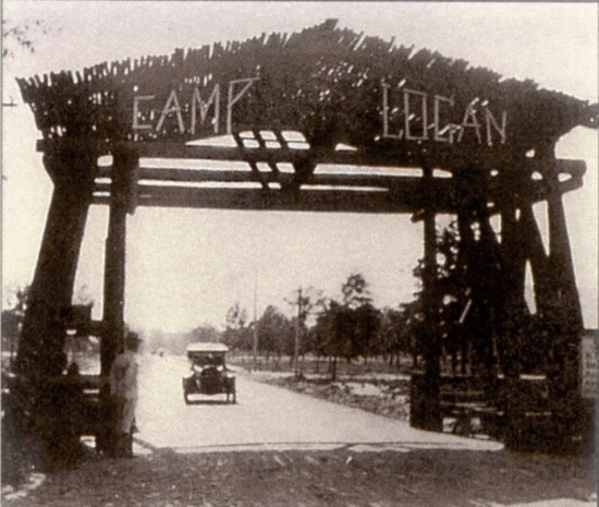 Camp Logan, circa 1917, was a World War I Army training facility located where Memorial Park is now.