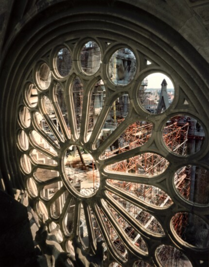 Antonio Gaudi's Sagrada Familia in Barcelona, Spain. Large-format, 4x5 pinhole photo by Travis Kuhl.