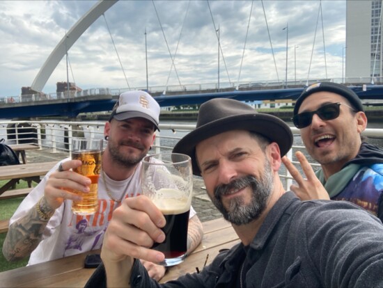 Tony Lucca (foreground) with bandmates Keaton Simons and Matt Ferranti.