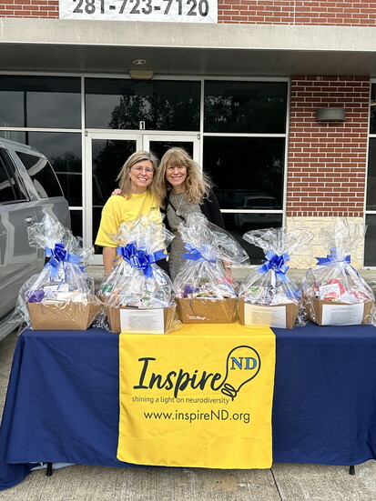 World Autism Day Gift Baskets Event n the photo from left to right:  Jennifer Dantzler & Sandy LaClave