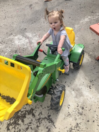 We love the outdoor area. There are places to dig and build while we are getting fresh air. 