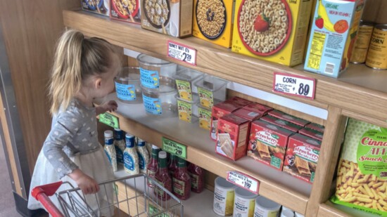 The grocery shopping area is so fun to watch. They build their independence and confidence all while having fun. 