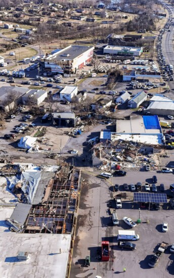 The Dec. 9 tornado destroyed several businesses and severely damaged many others.