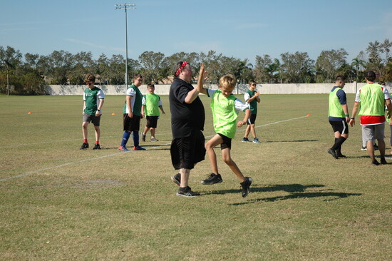 Chris Collins celebrating with player