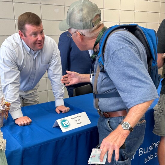 Jacob Mullins of Premier Bank at the Cullman Senior Center