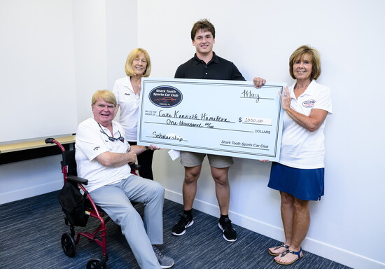 STSCC members and their scholarship recipient: (L-R) Ron Wencil, Linda Wencil, Luke Kenneth Hamilton, and Sandy Ferega.