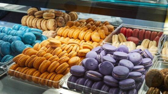 A beautifully, delicious rainbow of macarons.
